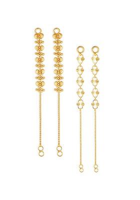 Set Of 2 Gold Plated Classic Drop Earrings