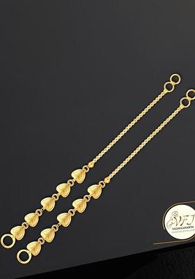 Set Of 2 Gold Toned Classic Drop Earrings