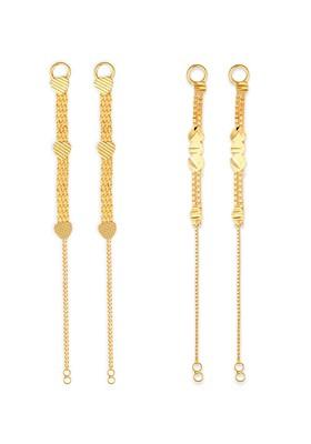 Set Of 2 Gold Plated Classic Ear Cuff Chains