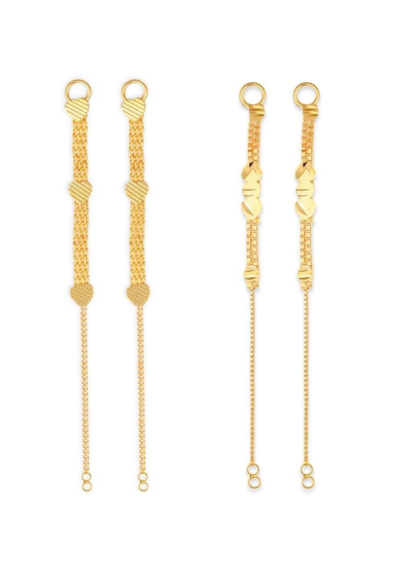 Set Of 2 Gold Plated Classic Ear Cuff Chains