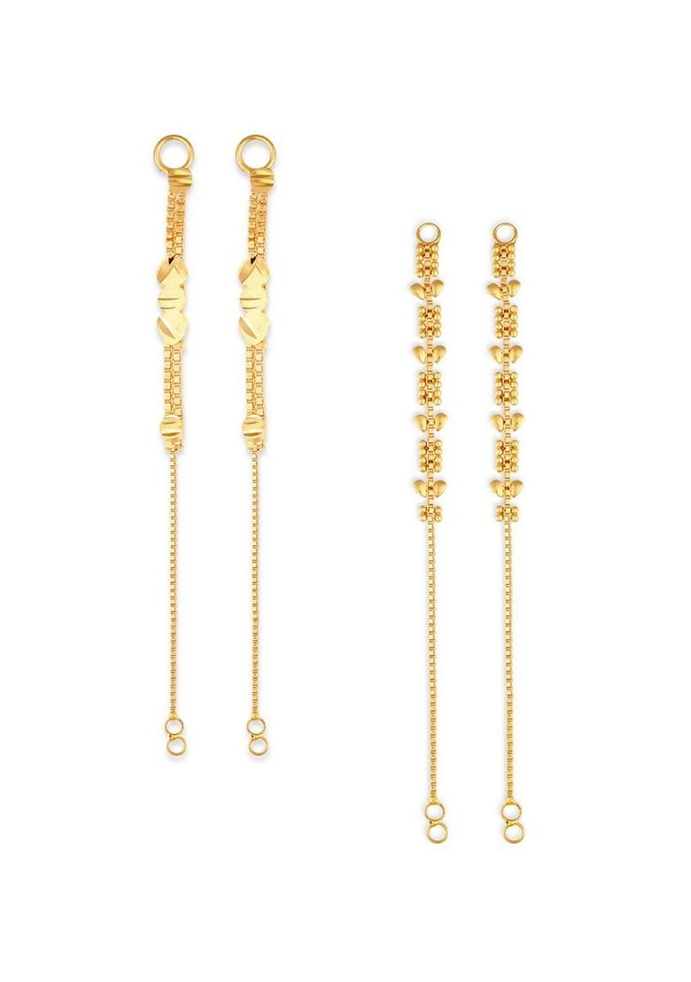Set Of 2 Gold Plated Classic Ear Cuff Chains