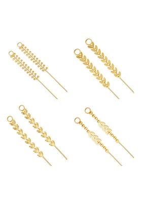Set Of 4 Gold Plated Classic Ear Cuff Earrings