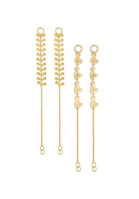 Set Of 2 Gold Plated Classic Ear Cuff Earrings