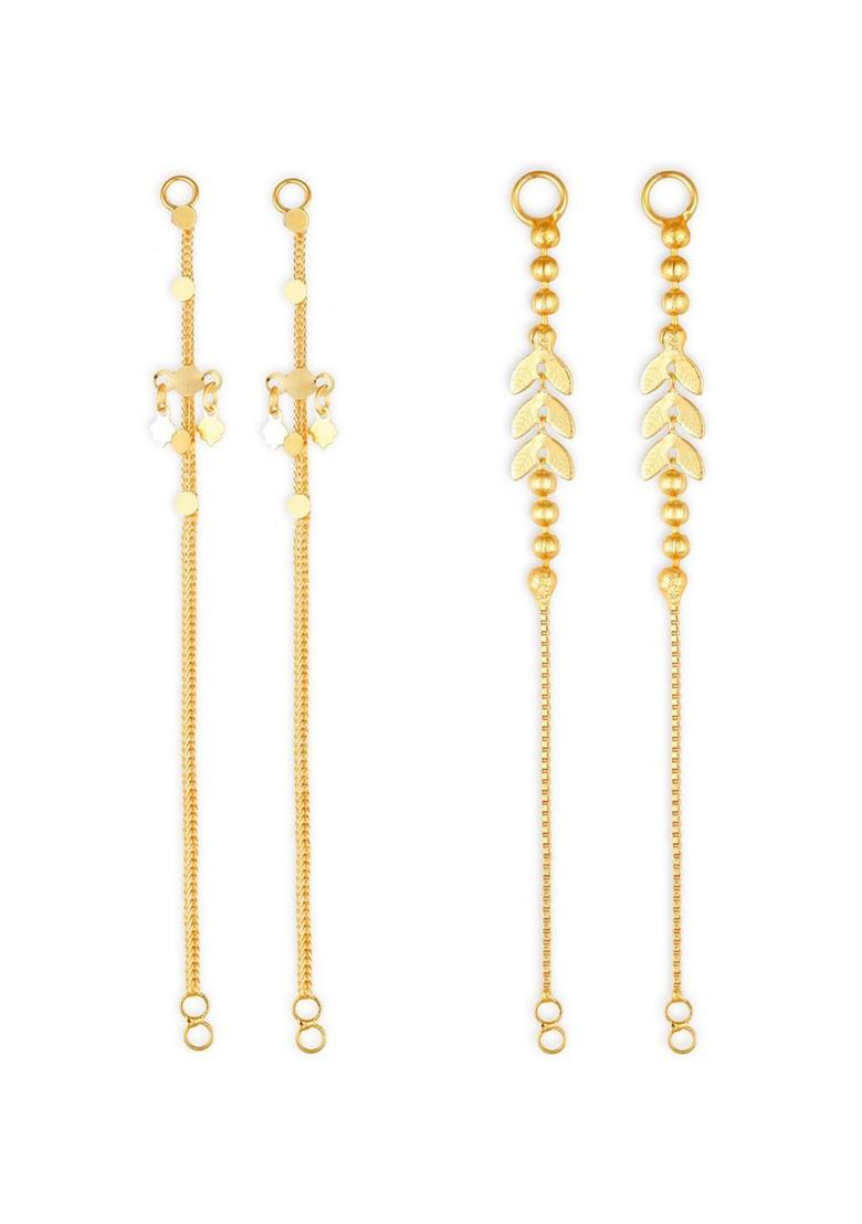 Pack Of 2 Gold Plated Classic Ear Cuff Chains