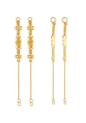 Pack Of 2 Gold Plated Classic Ear Cuff Chains