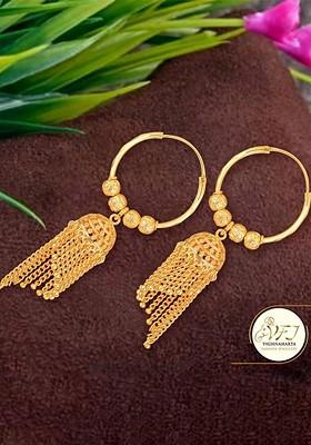 Gold Plated Dome Shaped Hoop Earrings