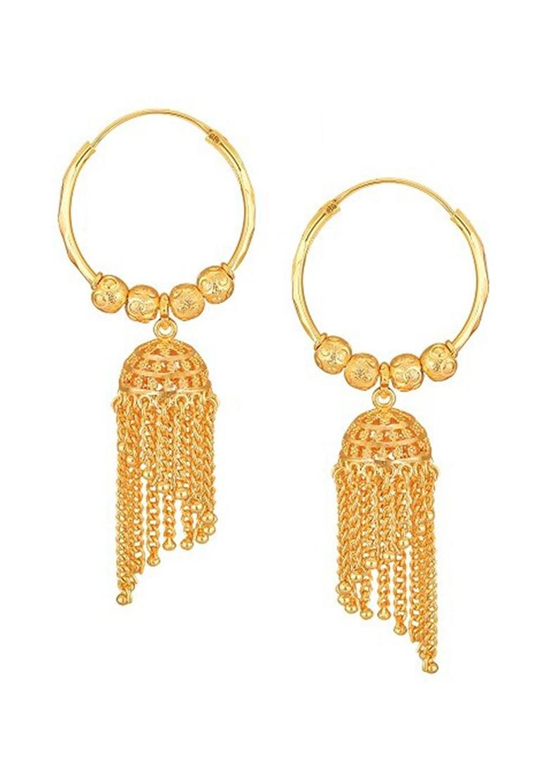 Gold Plated Dome Shaped Hoop Earrings