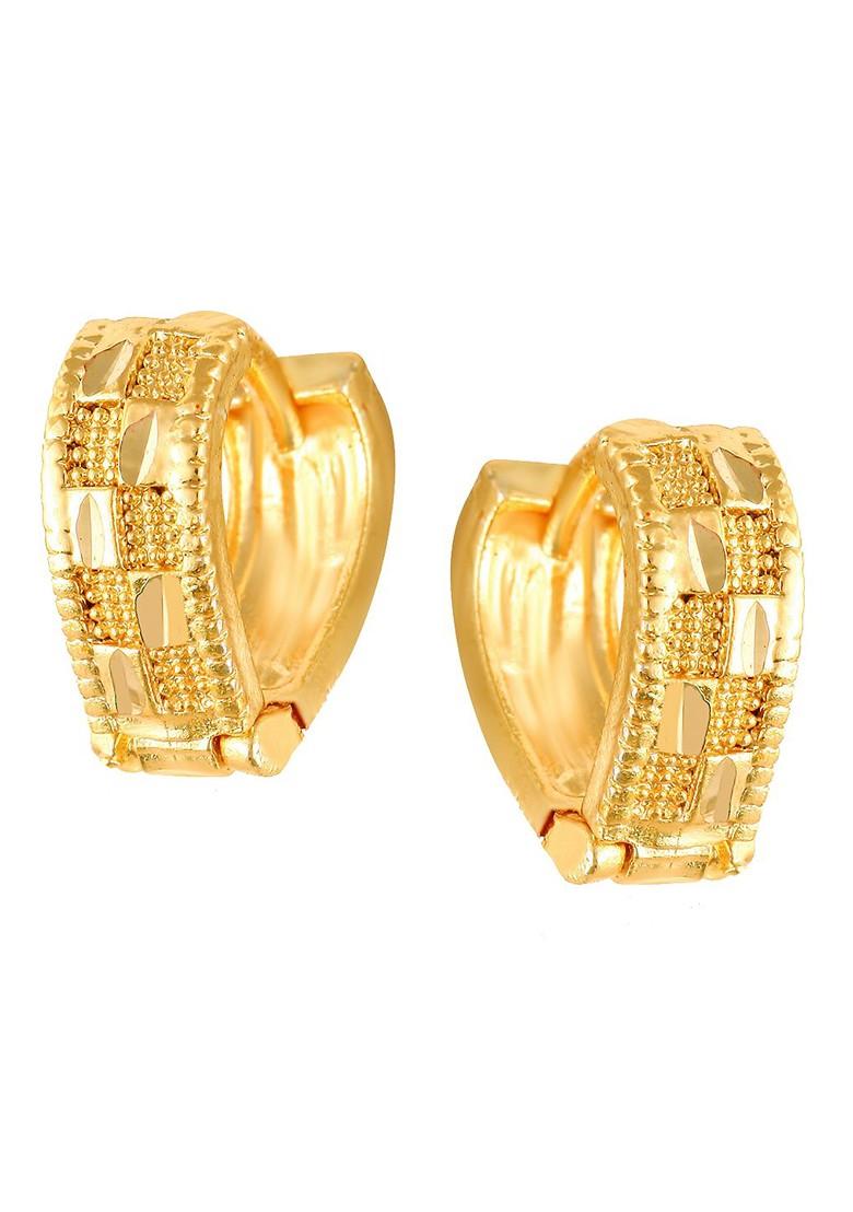 Gold Plated Heart Shaped Hoop Earrings