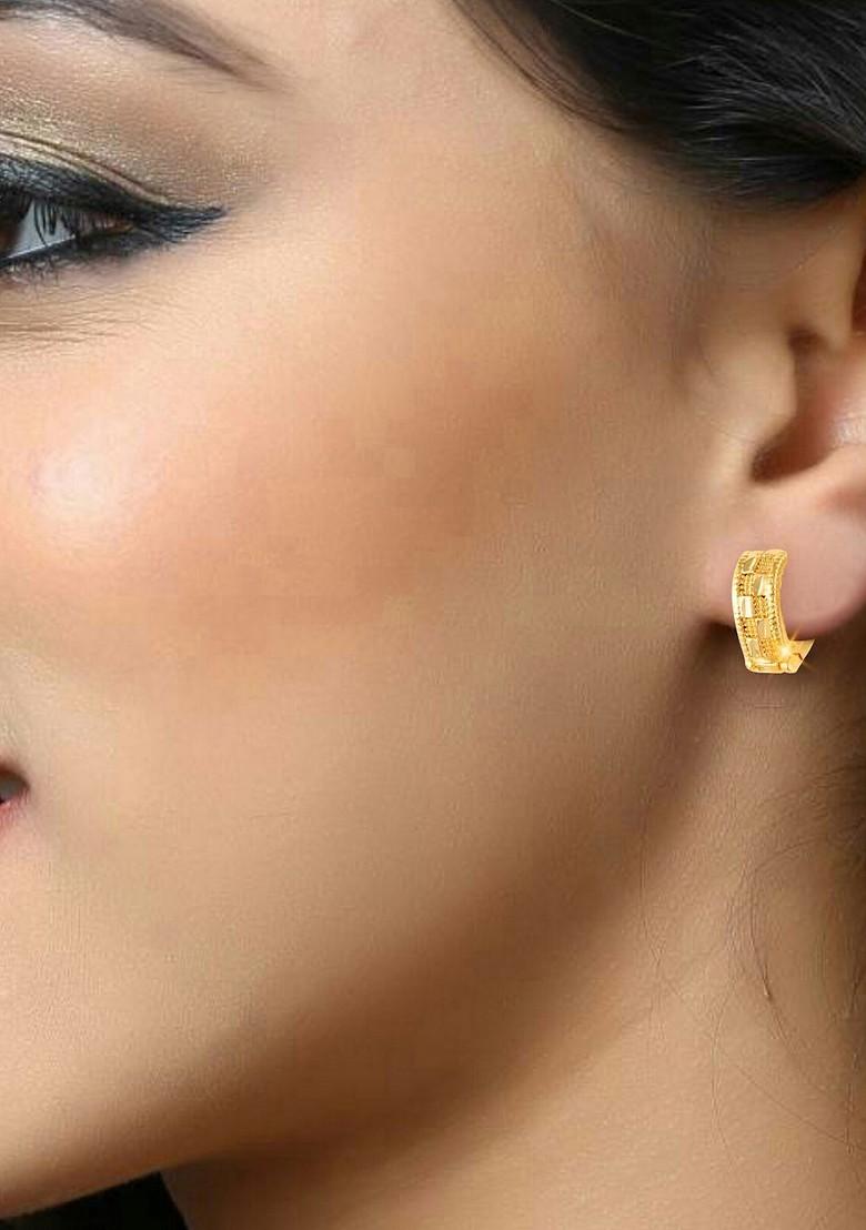 Gold Plated Heart Shaped Hoop Earrings