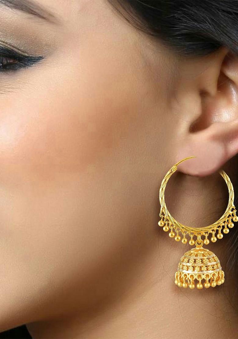 Gold Plated Dome Shaped Jhumkas Earrings