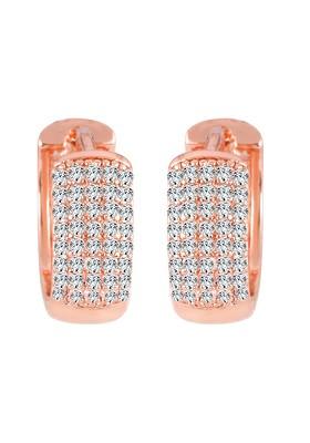 Gold Plated Cz Studded Contemporary Shaped Studs