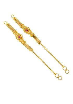 Gold Plated Contemporary Shaped Ear Cuff Earrings