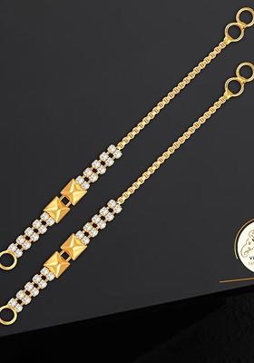 Gold Plated Contemporary Shaped Ear Cuff Earrings