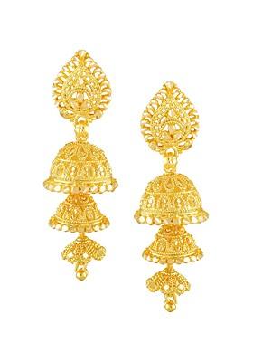 Gold Plated Dome Shaped Jhumkas Earrings