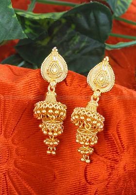 Gold Plated Dome Shaped Jhumkas Earrings