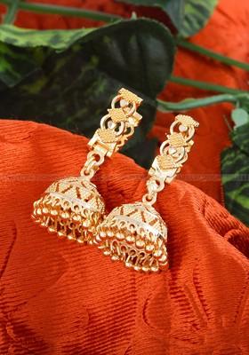 Gold Plated Dome Shaped Jhumkas Earrings