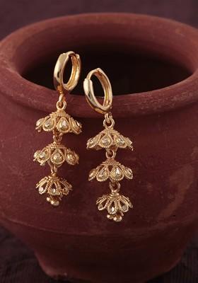 Gold Plated Contemporary Jhumkas Earrings