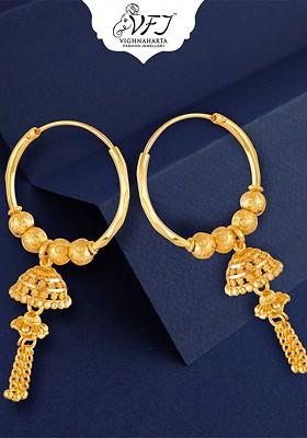 Gold Plated Teardrop Shaped Drop Earrings