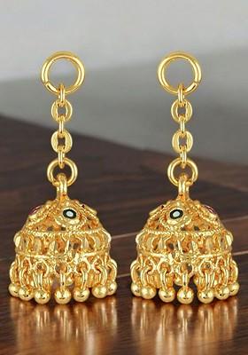 Gold Plated Contemporary Jhumkas Earrings