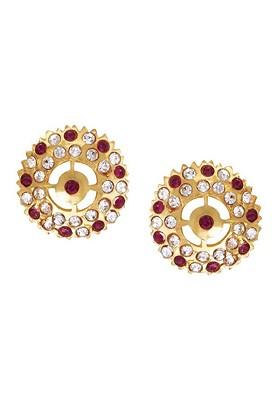 Gold Plated Cubic Zirconia Contemporary Stud Earrings