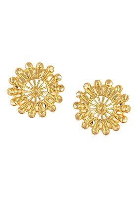 Circular Shaped Gold Plated Studs Earrings