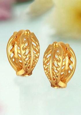 Gold Plated Contemporary Shaped Studs Earrings