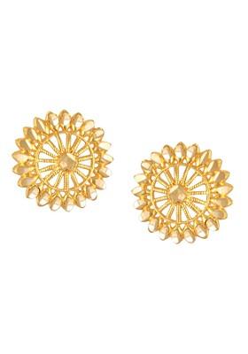 Circular Shaped Gold Plated Studs Earrings