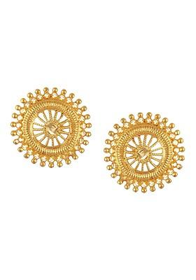 Circular Shaped Gold Plated Studs Earrings