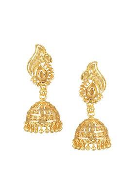 Contemporary Gold Plated Jhumkas Earrings