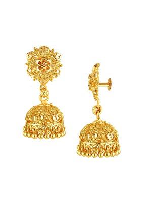 Set Of 2 Gold Plated Contemporary Jhumkas And Bugadi Earrings