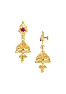 Set Of 2 Gold Plated Contemporary Jhumkas Earrings