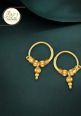 Gold Toned Floral Drop Earrings