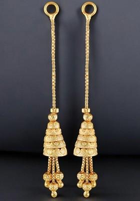 Gold Plated Contemporary Shaped Drop Earrings