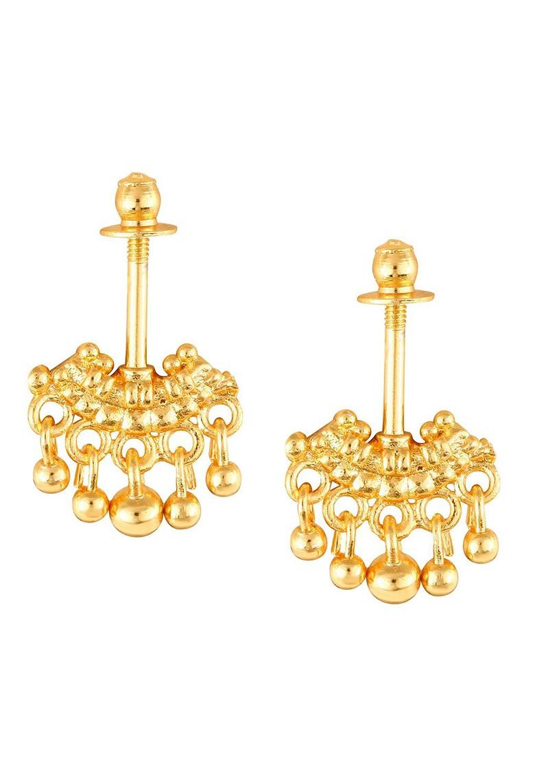 Gold Plated Teardrop Shaped Bugadi Earrings