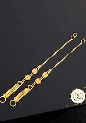 Set Of 2 Gold Plated Stone Studded Ear Cuff Earrings