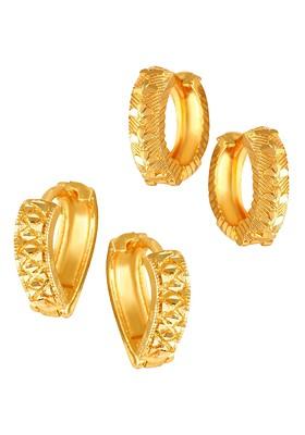 Set Of 2 Gold Plated Hoop Earrings