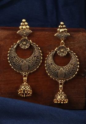 Traditional Gold Plated Enamelled Party Wear Earring