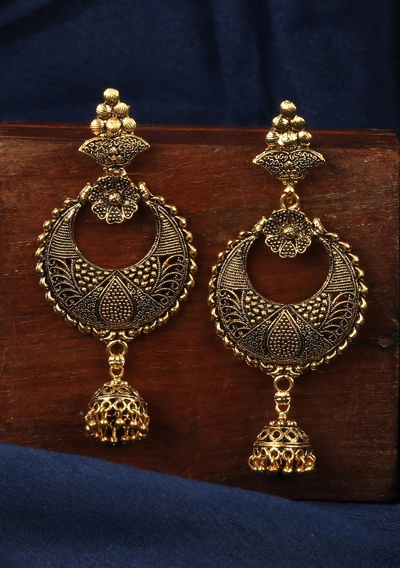 Traditional Gold Plated Enamelled Party Wear Earring