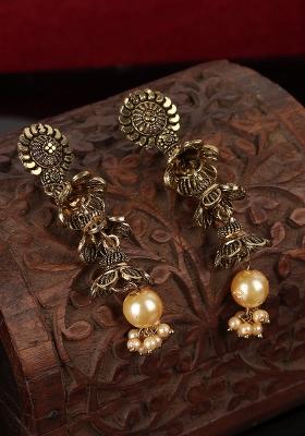 Traditional Gold Plated Enamelled Party Wear Earring