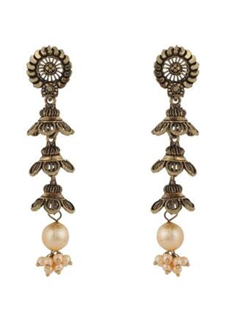 Traditional Gold Plated Enamelled Party Wear Earring