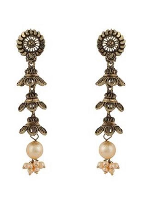 Traditional Gold Plated Enamelled Party Wear Earring