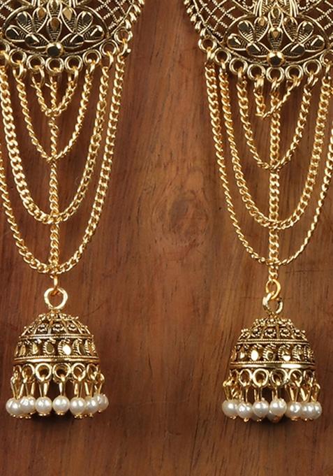 Traditional Gold Plated Enamelled Party Wear Earring