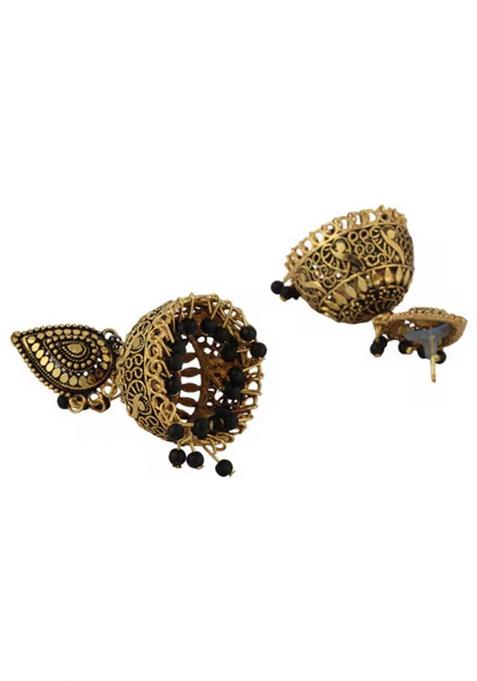 Designer Gold Plated Enamelled Traditional Partywear Jhumki