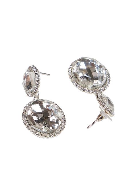 Fashion White Stone Crystal Earring Crystal Drops And Danglers
