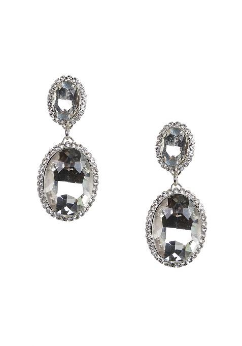 Fashion White Stone Crystal Earring Crystal Drops And Danglers