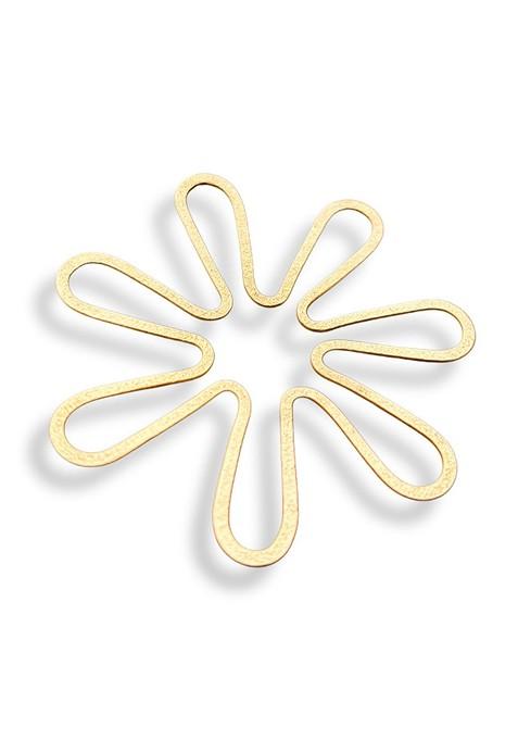 Gold Floral Studs Earrings