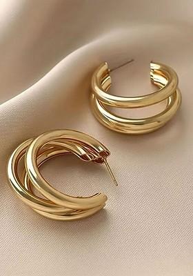Contemporary Half Hoop Earrings