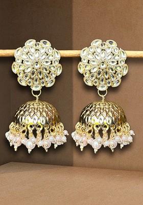Gold Dome Shaped Jhumkas Earrings