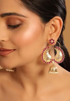 22K Gold Plated Pearls Studded Dome Shaped Jhumkas
