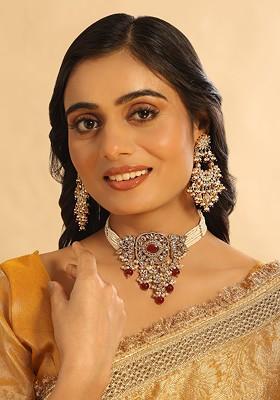 22K Gold Plated Pearls Beaded Contemporary Drop Earrings